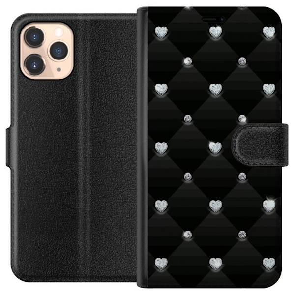 Apple iPhone 11 Pro Plånboksfodral Bling Heart