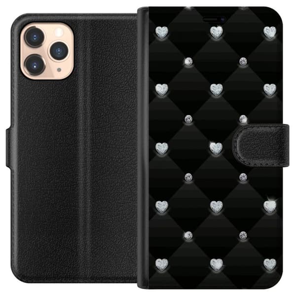 Kompatibelt Lommeboketui til Apple iPhone 11 Pro Bling Hjerte