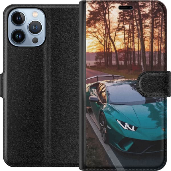 Kompatibel Tegnebogsetui til Apple iPhone 13 Pro Max Sportsvogn Lamborghini Racing Superbil