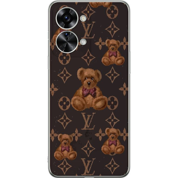 OnePlus Nord 2T Läpinäkyvä kuori Louis Vuitton Teddykarhu Kuvio Ylellinen Muotisuunnittelu Suosittu Motiivi Muoti-Trendi Ylelliset Asusteet