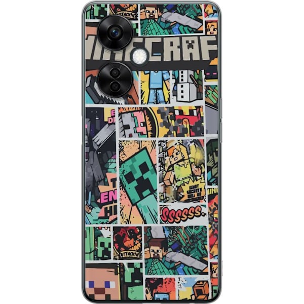 OnePlus Nord CE3 Gjennomsiktig deksel Minecraft Kunsthåndverk