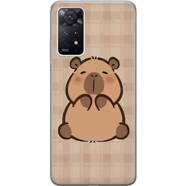 Xiaomi Redmi Note 11 Pro Läpinäkyvä kuori Mobilskal kawaii capybara flera figurer japansk stil
