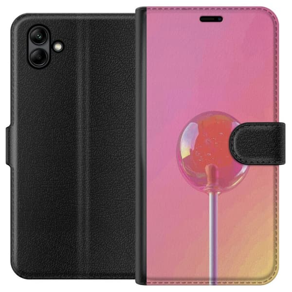 Kompatibel Tegnebogsetui til Samsung Galaxy A05 Blank lyserød pinde mod blød pastelbaggrund pink