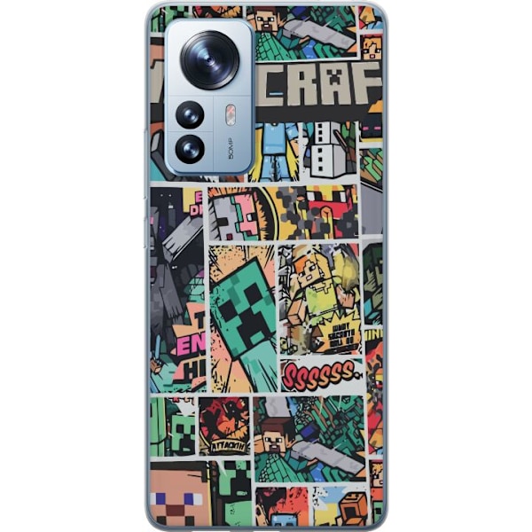Xiaomi 12 Pro Gennemsigtig cover Minecraft Kunst