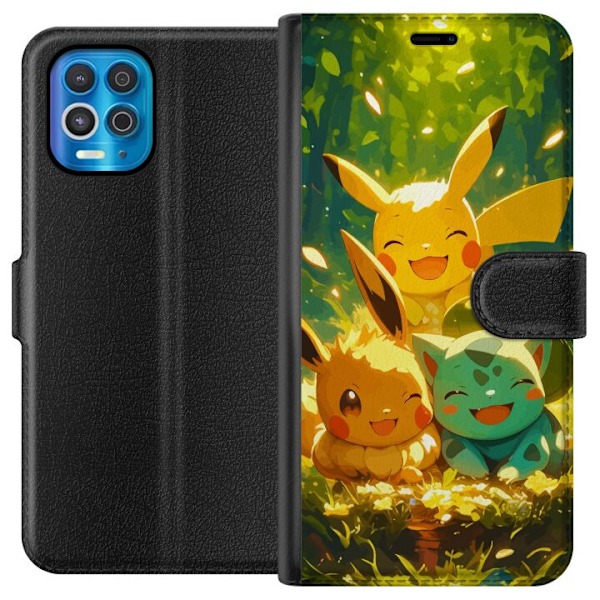Motorola Edge S Tegnebogsetui Pixelmonster spillestil - farver