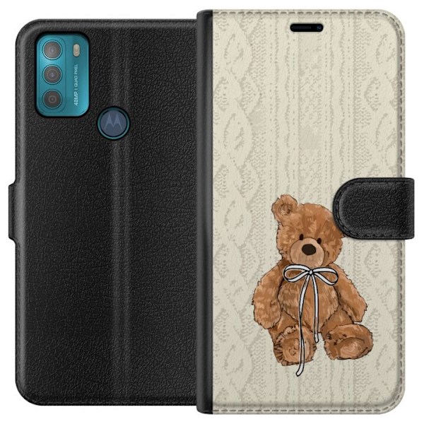 Motorola Moto G50 Tegnebogsetui Lille Teddy – klassisk teddy i enkel design