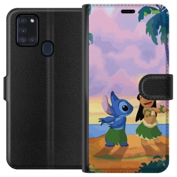 Samsung Galaxy A21s Lommeboketui Lilo og Stitch