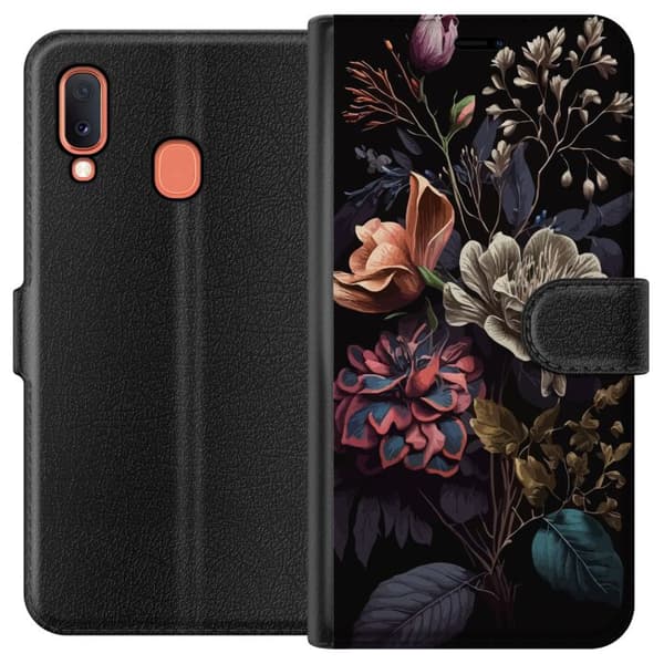 Kompatibelt Lommeboketui til Samsung Galaxy A20e Blomster