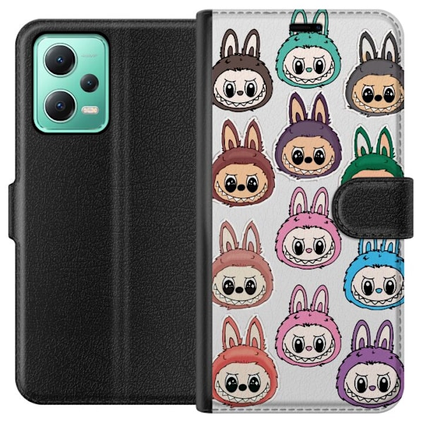 Xiaomi Redmi Note 12 Lommeboketui Labubu Macaron Monster - Sø