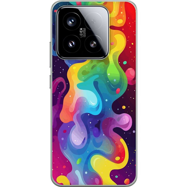 Xiaomi 15 Genomskinligt Skal Color Splash Abstrakt Konst Design Färgstarkt Mönster Modern Populär Väggkonst Grafiskt Trend