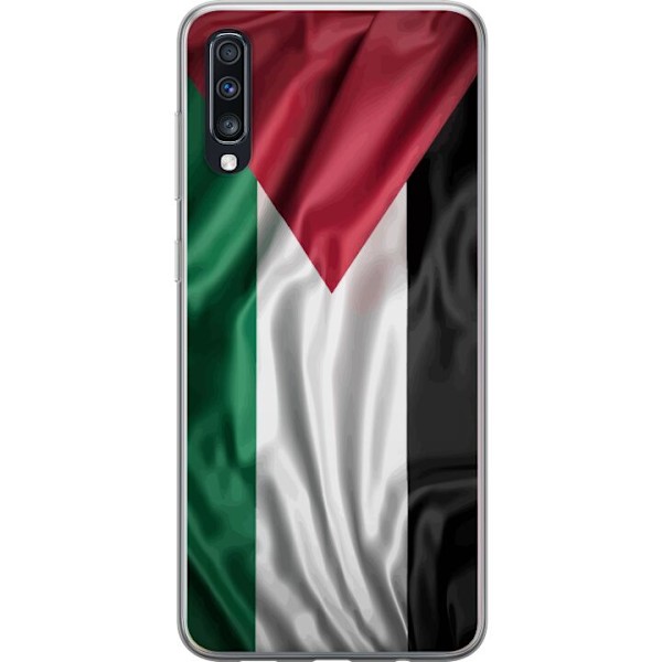 Samsung Galaxy A70 Gennemsigtig cover Palestinaflaget – ikonisk frihedssymbol i rød, sort, hvid og grøn