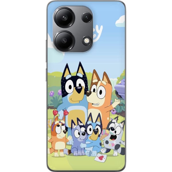 Xiaomi Redmi Note 13 4G Läpinäkyvä kuori Bluey puhelinkotelo koko perheen kanssa värikkäässä suunnittelussa