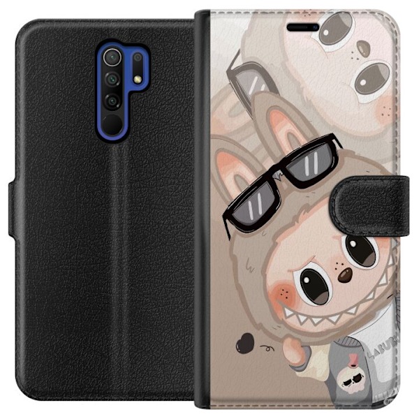 Xiaomi Redmi 9 Tegnebogsetui Labubu Rainbow Chaos