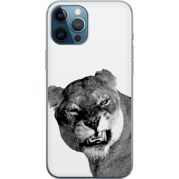 Apple iPhone 12 Pro Max Genomskinligt Skal Lejon Konst Artistiskt Djurmotiv Afrikanskt Stil Djungel Känsla Grafiskt Motiv Hemdekor Djurtema