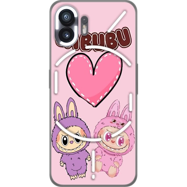 Nothing Phone (2) Gennemsigtig cover Labubu Pink Monster