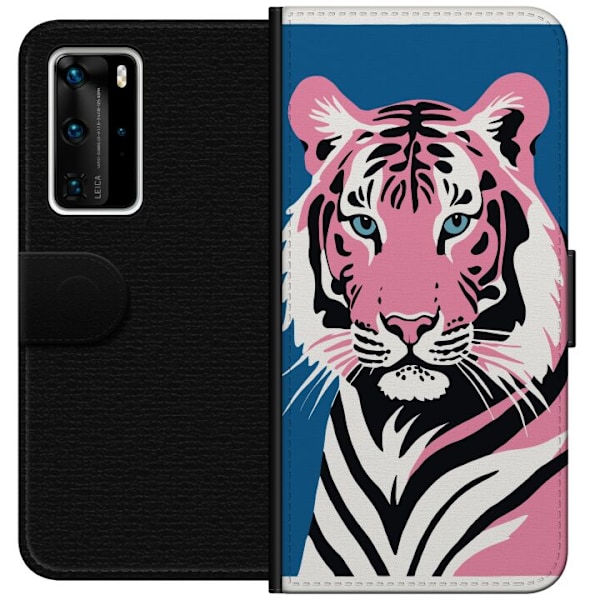 Huawei P40 Pro Tegnebogsetui Eftertænksom Tiger