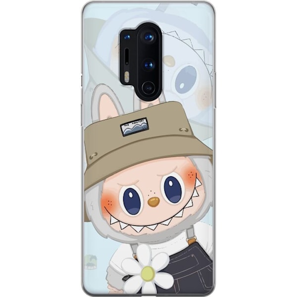 OnePlus 8 Pro Läpinäkyvä kuori Labubu hattuineen - Pop Mart -hahmo Mr. Butcher retrotyylillä ja luonteella