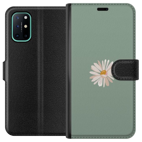 OnePlus 8T Plånboksfodral Grön Minimalblomma – stilren blo
