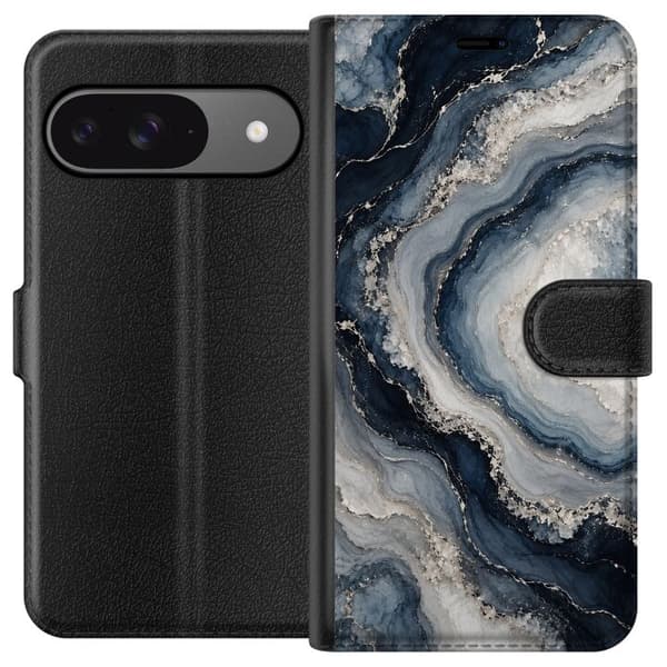 Kompatibel Tegnebogsetui til Google Pixel 9 Pro Nattagat blå