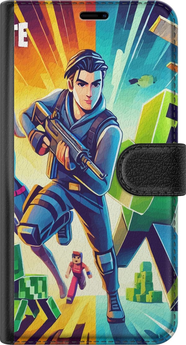 Kompatibel Tegnebogsetui til Apple iPhone 11 Pro Fortnite vs Minecraft