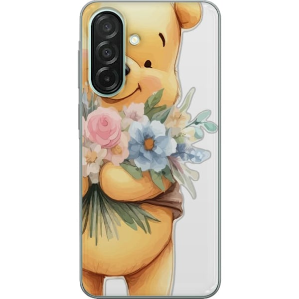Samsung Galaxy A26 Genomskinligt Skal Nalle Puh med blommor