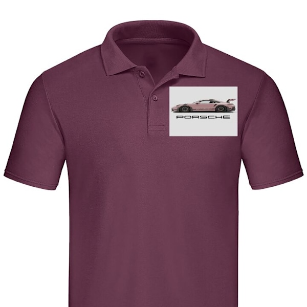 Poloshirt til Voksen | Elegant Poloshirt Porsche 911 Pink Bordeaux Stor