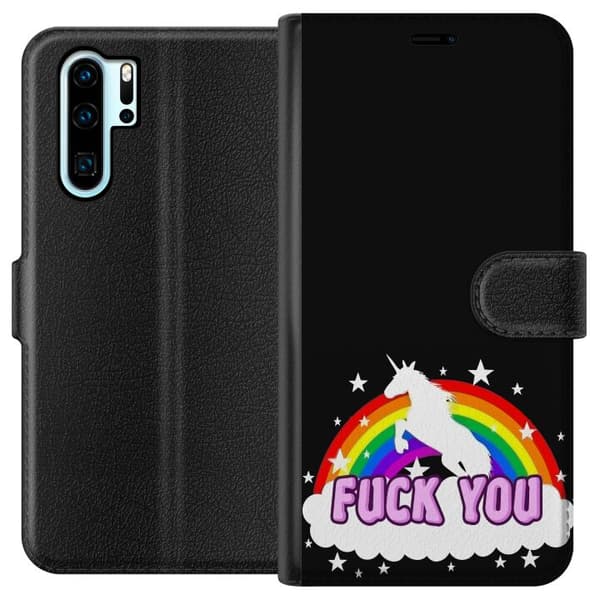 Kompatibel Tegnebogsetui til Huawei P30 Pro Enhjørning Regnbue