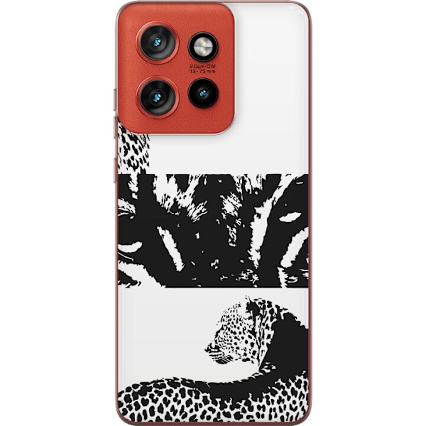 Motorola Edge 50 Neo Läpinäkyvä kuori Leopard Faces