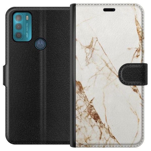 Motorola Moto G50 Lommeboketui Hvit marmor