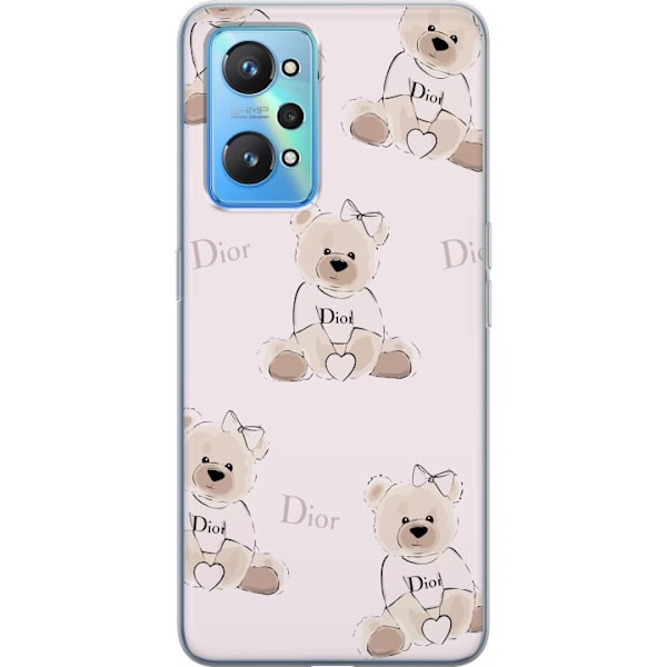 Realme GT Neo2 Gennemsigtig cover Teddy Dior Vibes - luksuriøs bamse i modetil