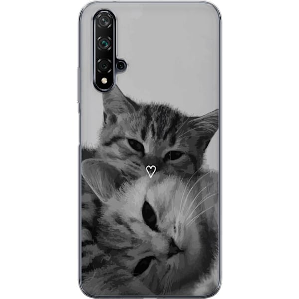 Huawei nova 5T Gennemsigtig cover Kat Hjerte