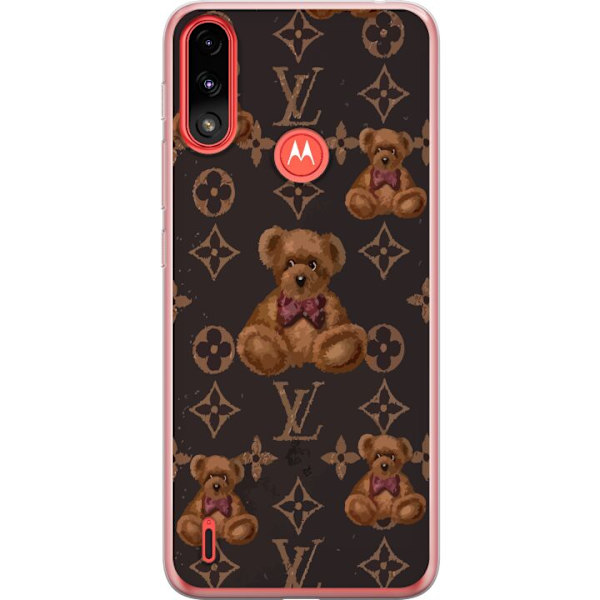 Motorola Moto E7 Power Läpinäkyvä kuori Louis Vuitton Teddykarhu Kuvio Ylellinen Muotisuunnittelu Suosittu Motiivi Muoti-Trendi Ylelliset Asusteet