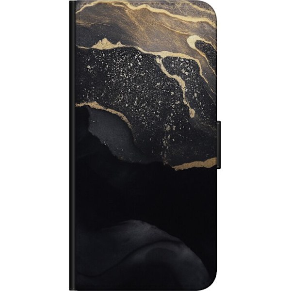 Samsung Galaxy Alpha Lommeboketui Svart gull abstrakt