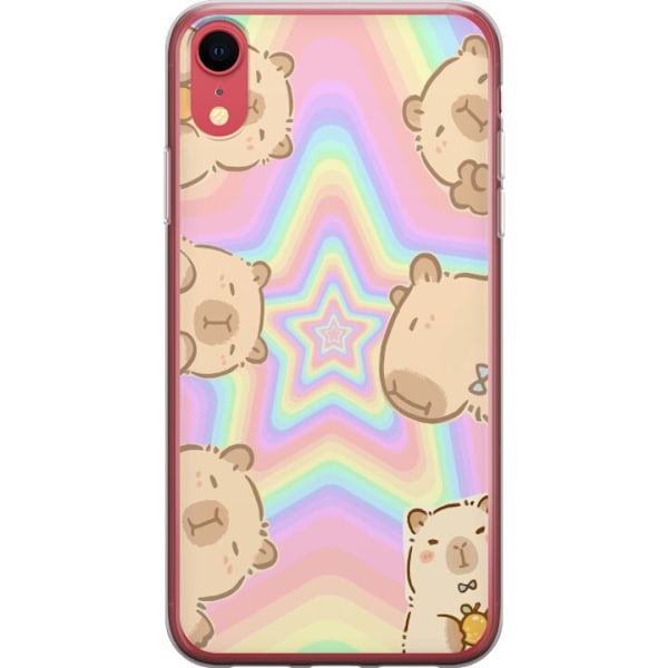Apple iPhone XR Genomskinligt Skal Kawaii Capybara Galaxy Söt