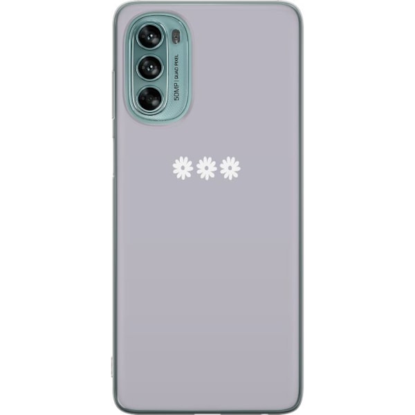 Motorola Moto G62 5G Genomskinligt Skal Lila Blomminimalism