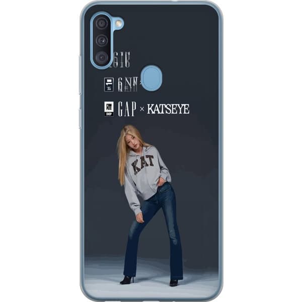 Kompatibelt Mobilskal till Samsung Galaxy A11 KATSEYE blond modebild grå