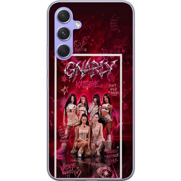 Kompatibelt Mobildeksel til Samsung Galaxy A54 KATSEYE rosa grafik rosa