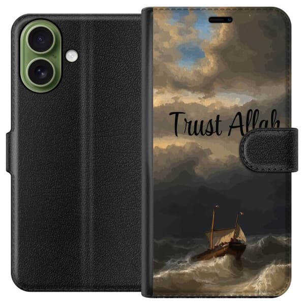 Kompatibel Tegnebogsetui til Apple iPhone 18 Trust Allah över stormigt hav brun