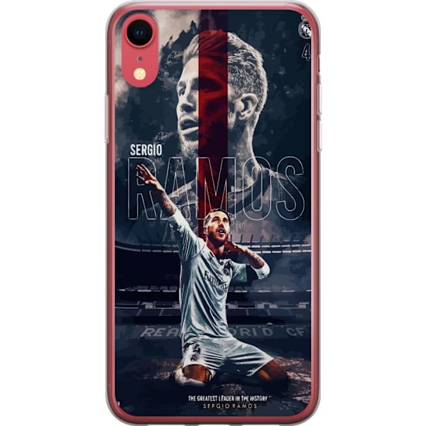 Apple iPhone XR Gennemsigtig cover Ramos Fodboldlegende Motiv Spiller Real Madrid Spanien Tilbage Ikonisk Navn Fodboldstjerne Sport