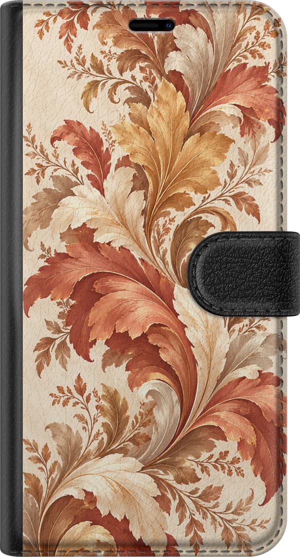 Kompatibelt Lommeboketui til Apple iPhone 16e Høstornament beige