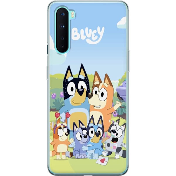 OnePlus Nord Genomskinligt Skal Bluey mobilskal med hela familjen i färgglad design