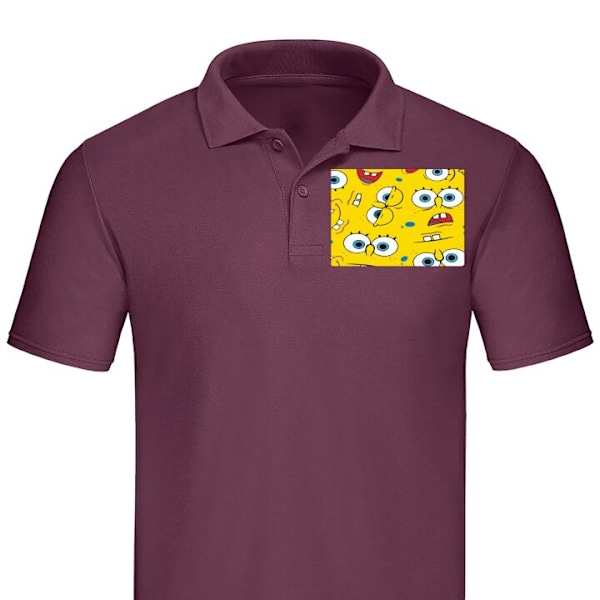 Poloshirt til Voksen | Elegant Poloshirt SvampeBob Firkant Bordeaux Stor