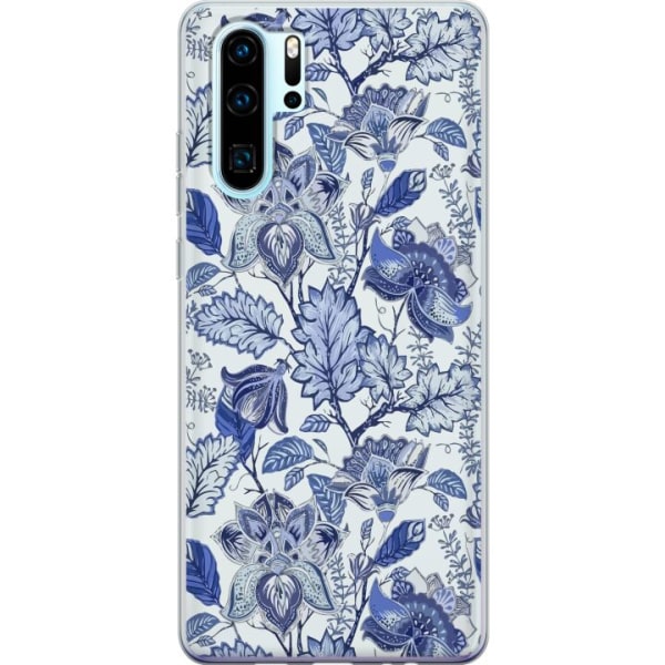 Huawei P30 Pro Gennemsigtig cover Blomster Blå...