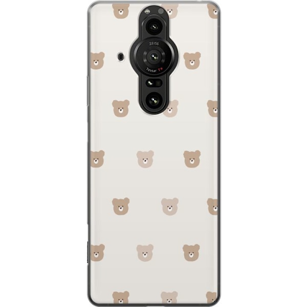 Sony Xperia Pro-I Läpinäkyvä kuori Teddy-tausta - söpöt teddykarhut pehmeällä taustalla