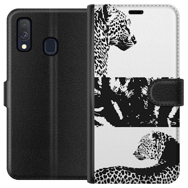 Samsung Galaxy A40 Tegnebogsetui Leopard Faces