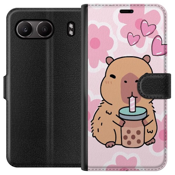 OnePlus Nord 4 Plånboksfodral Kawaii Capybara Hjärtan Anime