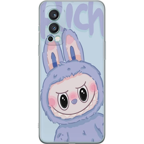 OnePlus Nord 2 5G Läpinäkyvä kuori Sininen Jänis Labubu