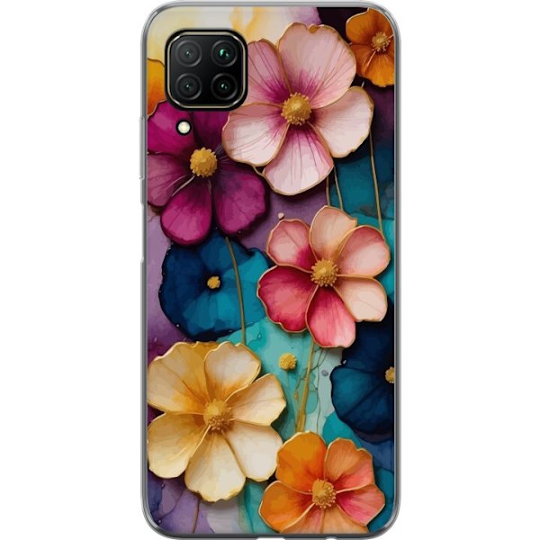 Huawei P40 lite Gjennomsiktig deksel Blomster Farger