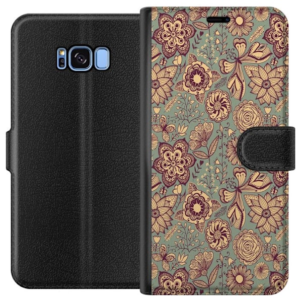 Samsung Galaxy S8 Tegnebogsetui Vintage Blomster