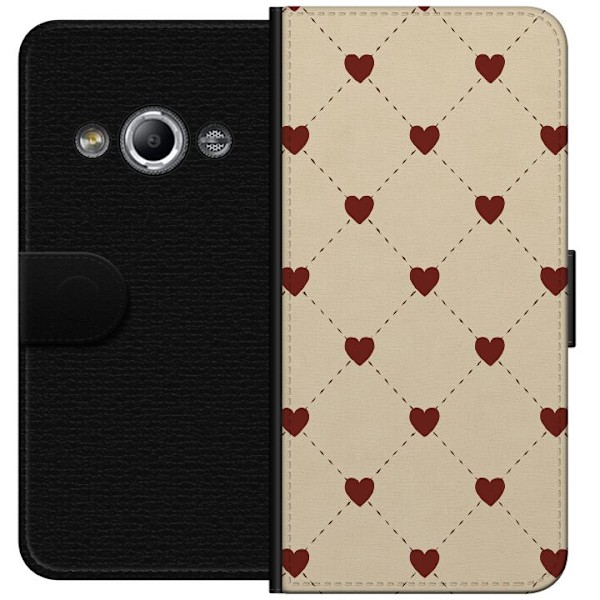 Samsung Galaxy Xcover 3 Lompakkokotelo Sydänverkko